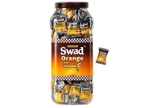 Swad Orange With Vitamin C Candy - Toffee Jar, 500 g
