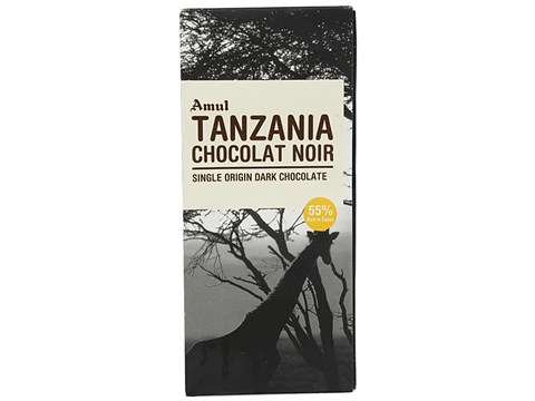 Amul Tanzania Chocolate Noir Single Origin Dark Chocolate - 55% Rich in Cocoa, 125 g