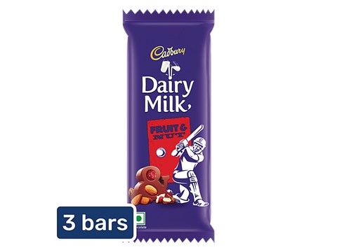 Cadbury Dairy Milk Fruit & Nut Chocolate Bar, 3x75 g