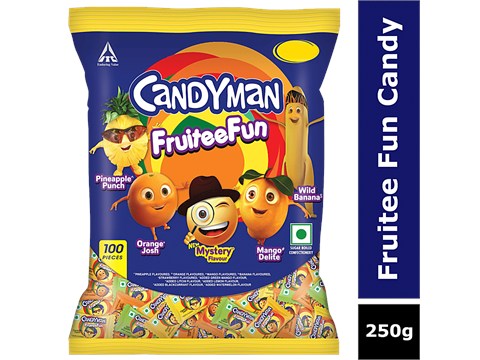 Candyman Fruitee Fun Candy - Assorted Flavours, 250 g