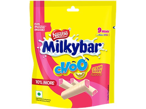 Milkybar Choo Strawberry Flavour Mini Bars, 99 g