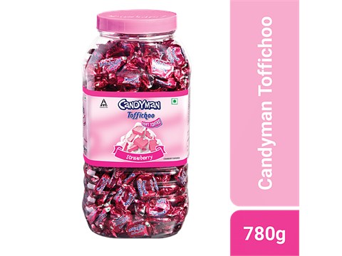Candyman Toffichoo - Soft Toffee, Strawberry Flavour, 780 g