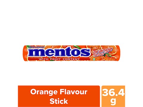 Mentos Chewy Dragees - Orange Flavour, 36.4 g