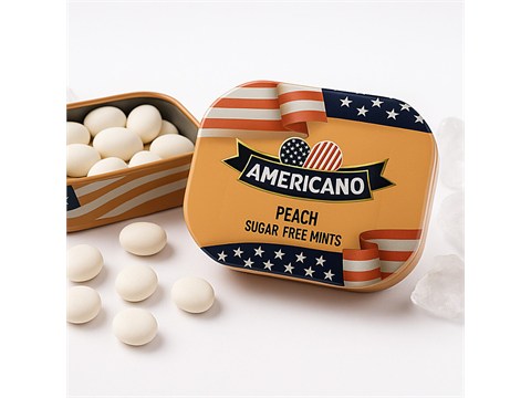 Americano Peach Sugar Free Mints, 14 g