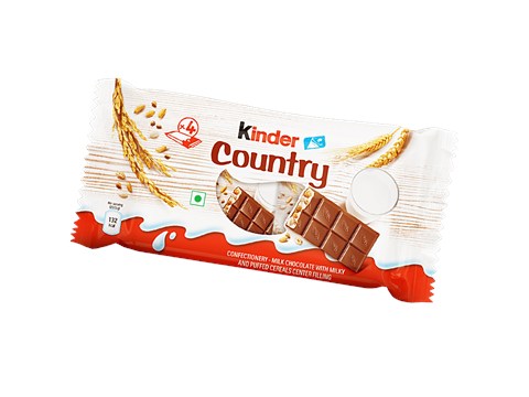 Kinder Country Milk Chocolate - With Milky & Puffed Cereals Center Filling, 94 g