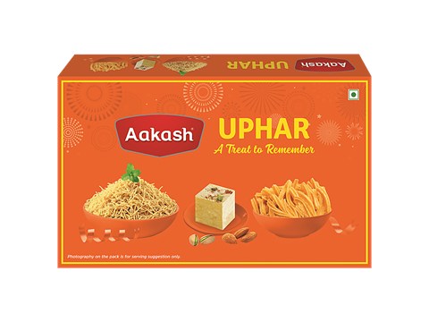 Aakash Uphar Gift Pack - Sohan Papdi, Soya Sticks & Allu Bhujia, 410 g