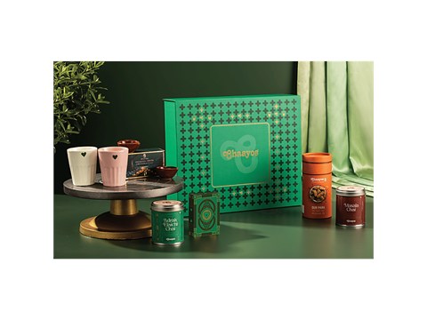 Chaayos Green Festival Gift Box Set With Tea & Snacks, 1 pc