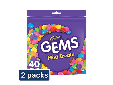 Cadbury Gems Mini Treats Chocolate, 2x117.55 g