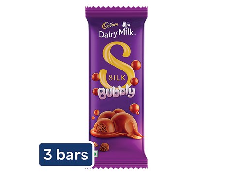 Cadbury Dairy Milk Silk Bubbly Chocolate Bar, 3x46 g