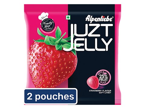 Alpenliebe Candy - Strawberry Flavoured, Juzt Jelly, 2x140 g