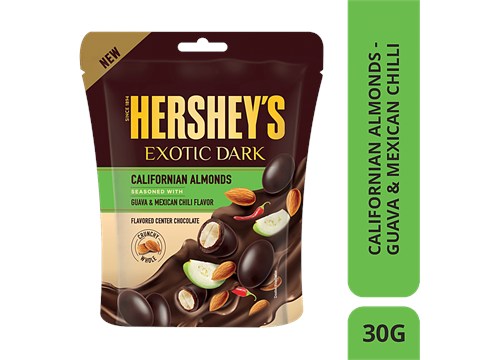 Hershey's Exotic Dark Californian Almonds Chocolate - Seasoned With Guava & Mexican Chili Flavor, 30 g