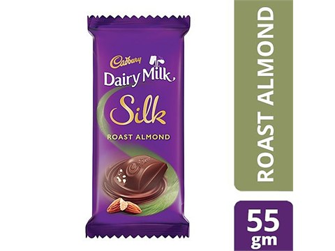 Cadbury Dairy Milk Silk Chocolate Bar - Roasted Almond, 55 g