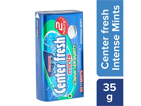 Center Fresh Sugar Free Clean Breath Intense Mint Menthol - Eucalyptus Flavour, 35 g