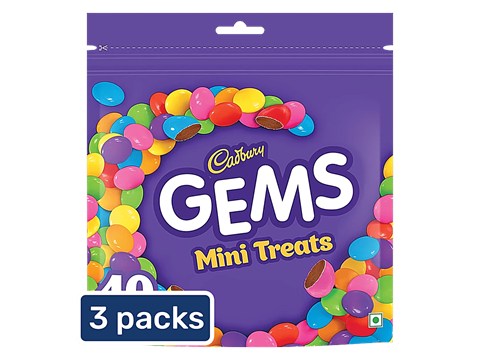 Cadbury Gems Mini Treats Chocolate, 3x117.55 g