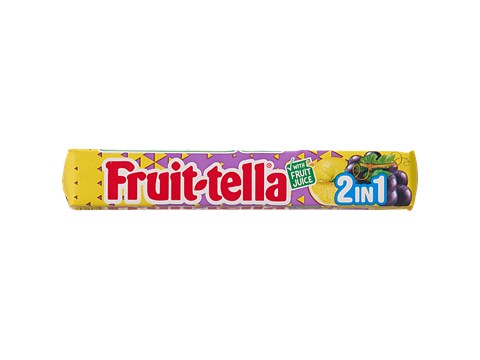 Fruit-Tella  2 In 1 Lemon & Grape Flavour Chewy Toffee Candy, 32.4 g