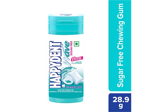 Happydent  Wave Sugarfree Mint Flavour Chewing Gum - With Xylitol, 28.9 g