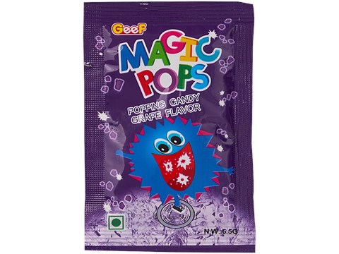 Geef Magic Pops Grape Flavor Popping Candy, 5.5 g