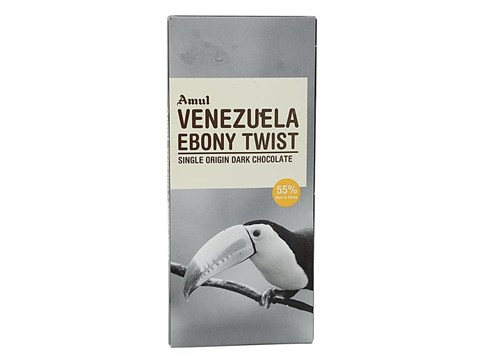 Amul Venezuela Ebony Twist Single Origin Dark Chocolate - 55% Rich in Cocoa, 125 g