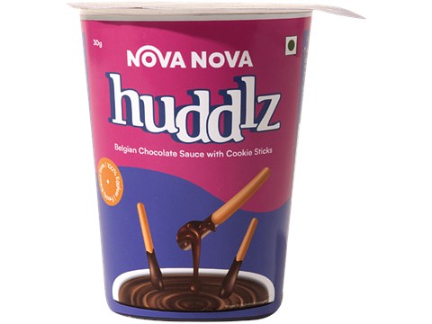 Nova Nova  Huddlz Belgian Chocolate Sauce With Cookie Sticks, 30 g