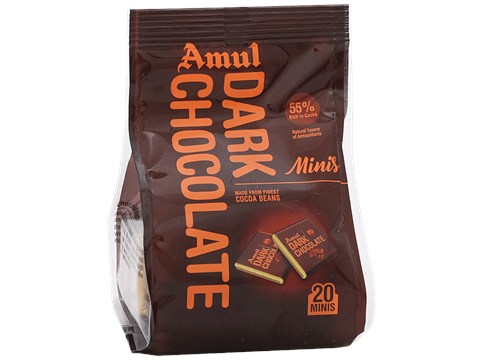 Amul Chocolate - Dark, Minis, Gable Top, 100 g