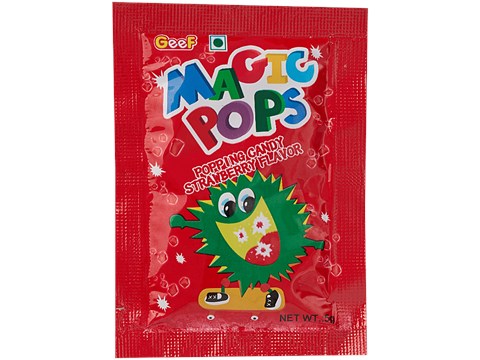 Geef Magic Pops Strawberry Flavor Popping Candy, 5 g