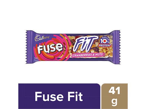 Cadbury Fuse Fit Chocolate Snack Bar - With Cranberries & Nuts, 41 g