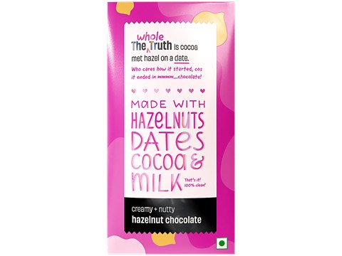 The Whole Truth Creamy & Nutty Hazelnut Chocolate - Sweetened With Dates, 50 g