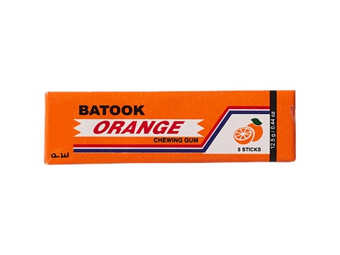 Batook Orange Chewing Gum Sticks, 5 pcs