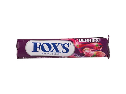 Fox's Crystal Clear Berries Flavoured Candy - Raspberry & Black Cherry, 37 g