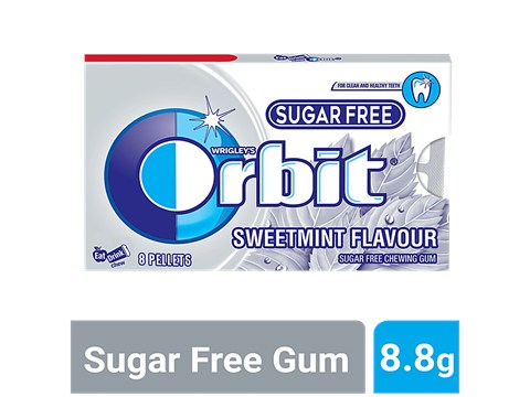 Orbit Sugar Free Chewing Gum - Sweetmint, 8.8 g