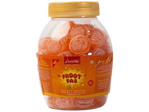 CandyVille Froot Fab Flavoured Candy - Orange, Refreshing Taste, 300 g