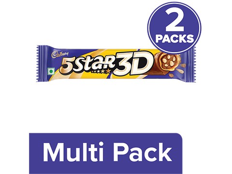 Cadbury 5 Star 3D Chocolate Bar, 2 x 40 g