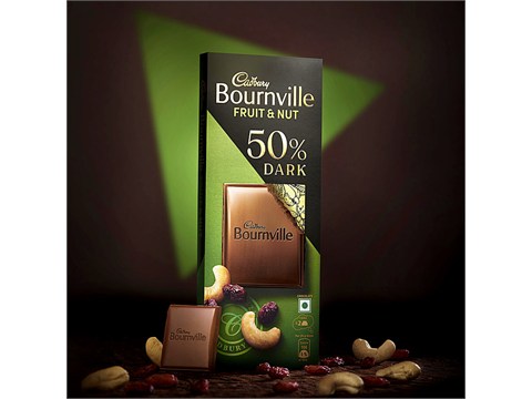 Cadbury Bournville Fruit & Nut 50% Dark Chocolate Bar, 75 g