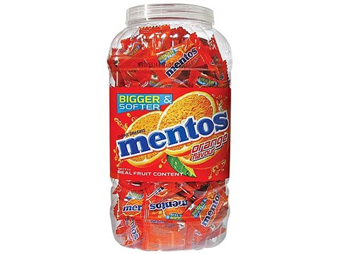 Mentos Chewy Candy - Orange Flavour, 190 pcs