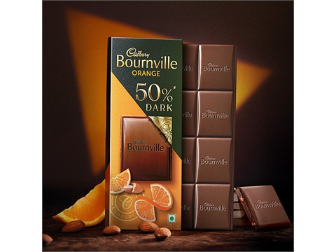 Cadbury Bournville Orange 50% Dark Chocolate Bar, 75 g
