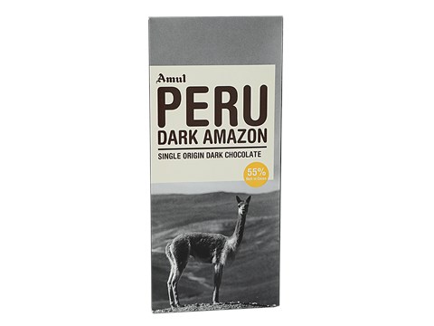Amul Peru Dark Amazon Single Origin Dark Chocolate - 55% Rich in Cocoa, 125 g