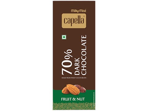 Milky Mist Capella 70% Dark Chocolate - Fruit & Nut, 80 g