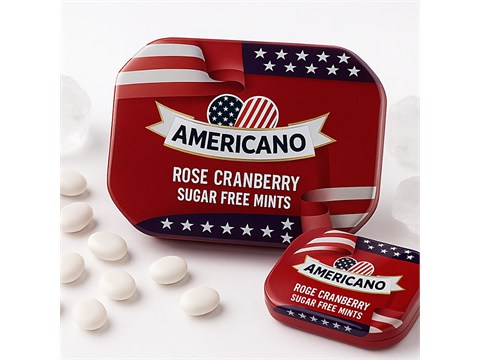 Americano Rose Cranberry Sugar Free Mints, 14 g
