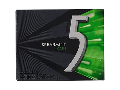 Wrigley's Spearmint Rain Sugarfree Gum Sticks, 15 pcs
