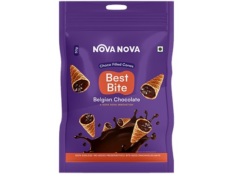 Nova Nova  Best Bite Belgian Chocolate Choco Filled Cones, 50 g