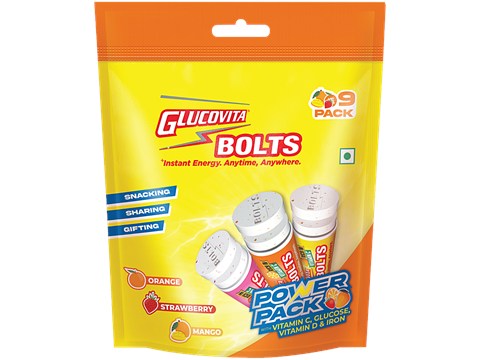 Glucovita Bolts Power Pack - Assorted Flavours, 145.8 g