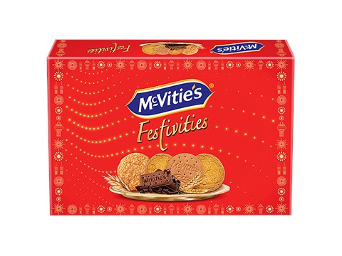 McVitie's Festivities Biscuits Gift Pack - Bourbon Cream, Digestive, Ginger Cookies, 242.5 g