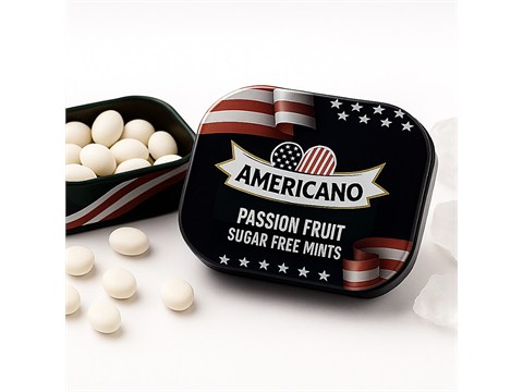 Americano Passion Fruit Sugar Free Mints, 14 g