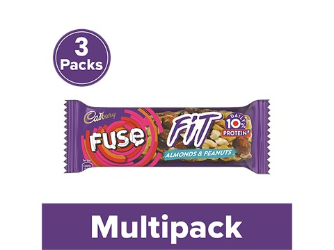 Cadbury Fuse Fuse Fit Snack Bar - With Almonds & Peanuts, 3X40 g