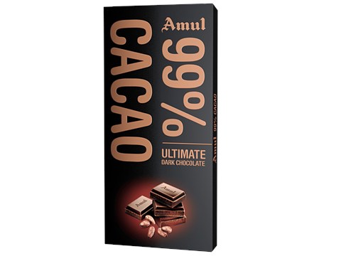 Amul 99% Cacao - Ultimate Dark Chocolate, 125 g