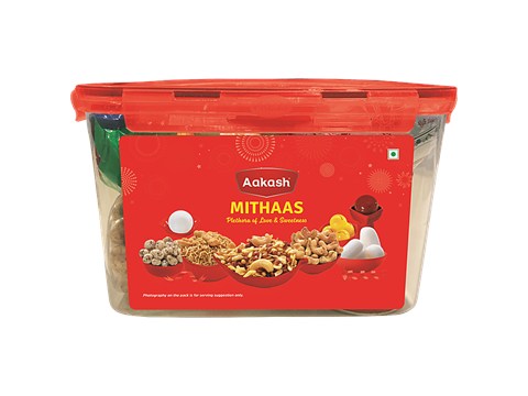 Aakash Mithaas Gift Pack - Traditional Indian Sweet & Savoury Mix, 2.41 kg