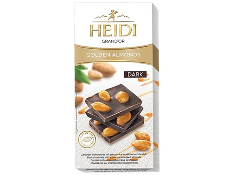 Heidi Dark Chocolate Bar - Golden Almonds, 100 g