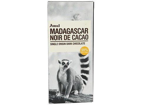 Amul Madagascar Noir De Cacao Single Origin Dark Chocolate - 55% Rich in Cocoa, 125 g