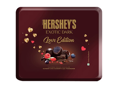 Hershey's Exotic Dark - Love Edition, Pomegranate, Valentine Day Chocolate Gift Pack, 266.6 g