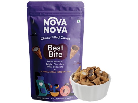 Nova Nova  Best Bite Choco Filled Cones - Assorted, 100 g